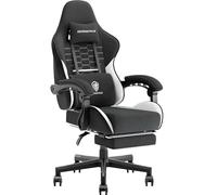 Dowinx Sedia Gaming, Sedia da Ufficio in Tessuto con Cuscino a Molle, Sedia Gamer Regolabile in Tessuto con Supporto per Testa, Sedia Ergonomica da Ufficio con Poggiapiedi, 150 kg
