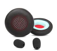 DowiTech Cuscini di ricambio per auricolari compatibili con Poly Voyager 4310 UC/Voyager 4320 UC/Voyager Focus UC/Voyager Focus 2 UC USB-A, rivestiti in pelle proteica e schiuma memory foam.