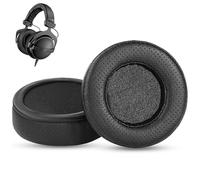 DowiTech Sostituzione Cuscinetti Auricolari Traspiranti Compatibile con Cuffie Beyerdynamic MMX 300 DT 990 Pro DT 770 Pro DT990 DT770 Pro Cuscinetti con Pelle Proteica Forata e Memory Foam