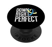 DOWN RIGHT PERFECT Nastro per la sindrome di down Meme PopSockets PopGrip Adesivo