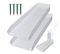 Down Spout Drain Trays - Extender Rain Gutter Tray, Guard Prevent Soil Erosion | 2pcs With Nails For Ground Protection Water Foundation Yard Lawn Garden Landscape Runoff Management
