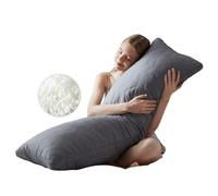 DOWNCOOL Cuscino per il corpo in memory foam, cuscino per il corpo per adulti, cuscino lungo per letto grande, per chi dorme sul fianco, 50,8 x 139,7 cm (grigio)