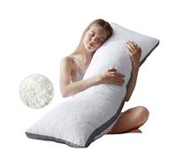 DOWNCOOL Cuscino per il corpo in memory foam trapuntato, grandi cuscini per il corpo per adulti, morbidi cuscini lunghi per chi dorme sul fianco, 50,8 x 137,2 cm (bianco)