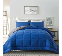DOWNCOOL Set di biancheria da letto per letto singolo, per tutte le stagioni, con 1 federa, 2 pezzi, set di biancheria da letto alternativo, colore: blu/grigio (162,6 x 223,5 cm)