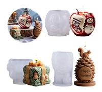 DOWNDRIFT 4 stampi in silicone per candele, set di stampi in silicone per versare stampi in silicone per la casa, portacandele in silicone (3)