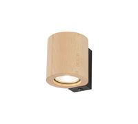 Downlight Applique Lampada In Legno Metallo GU10 H: 8,5 Cm Piccola Nera Faggio