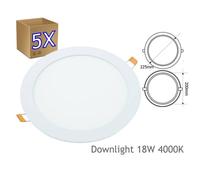Downlight LED JANDEI 18W 4000K taglio 200mm confezione 5 luce bianca