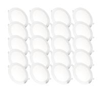 JANDEI - 20 Faretti Led da Incasso, 18W, 1440 Lumen, Forma Rotonda, Foro Incasso Ø 200- Ø 205 mm, Extra Piatto 13 mm di Profondità, Bianco Bianco Neutro 4200K, Trasformatori Inclusi