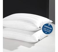 downluxe Cuscini in piuma d'oca, collezione hotel, set di 2 cuscini in piuma, per chi dorme sulla schiena, sulla pancia o sul fianco, king size (50,8 x 91,4 cm)