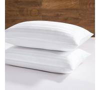 downluxe Cuscini in piuma d'oca, collezione hotel, set di 2 cuscini in piuma, per chi dorme sulla schiena, sulla pancia o sul fianco, king size (50,8 x 91,4 cm)