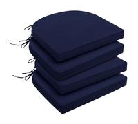downluxe Cuscino rotondo impermeabile per esterni e interni, 43,2 x 40,6 x 5,1 cm, blu navy, confezione da 4