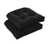 downluxe - Set di 2 cuscini per interni ed esterni, impermeabili, a forma di U, 48,3 x 48,3 x 12,7 cm, colore: Nero