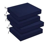 downluxe - Set di 4 cuscini per interni ed esterni, impermeabili, quadrati, 47 x 40,6 x 7,6 cm, colore: Blu navy