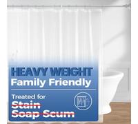 downluxe Tenda da doccia resistente trasparente - PEVA 8 G impermeabile per bagno, occhielli antiruggine, 183 x 182 cm, 1 pezzo