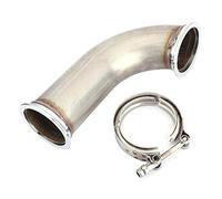Downpipe con fascia a V 3 pollici a 90 gradi con morsetto Tubo a gamba corta in acciaio inossidabile Sostituzione diretta ad alto impatto per sistemi di veicoli Ingresso 3