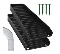 Downspout Splash Block - PP 2 pezzi | Pioggia acqua spruzzata blocco giù beccuccio vassoi di scarico | Estensore del becco verso il basso vassoio pioggia grondaia vassoio acqua deviatore di