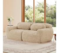 dowowdo Poltrona modulare Nordic, divano singolo con rivestimento in velluto rimovibile, morbida e confortevole, con cuscino, combinabile a due posti, rosso bordeaux