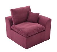 dowowdo Poltrona per divano con sedile singolo, stile nordico, rivestimento rimovibile, combinabile a due posti, morbida e confortevole, con cuscino, bordeaux