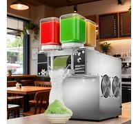 DowPie Macchina per Ghiaccio a Fiocchi di Neve in Acciaio Inossidabile per Uso Alimentare, Macchina per Ghiaccio tritato Commerciale e Macchina per Granita, Regolazione a 9 velocità 220V-124FD