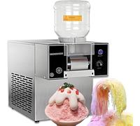 DowPie Macchina per Ghiaccio a Fiocchi di Neve in Acciaio Inossidabile per Uso Alimentare, Macchina per Ghiaccio tritato Commerciale e Macchina per Granita, Regolazione a 9 velocità 220V-60