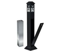 DowPie Posacenere Commerciale per Esterni, Contenitore per Sigarette in Piedi, Design Verticale in Acciaio Inossidabile, Ingresso su 4 Lati e Canna Interna Rimovibile per parchi e ristoranti Black