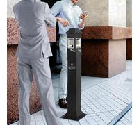 DowPie Posacenere per Sigarette Commerciale da Esterno, posacenere in Metallo con Apertura su 4 Lati, Design Resistente alle intemperie con Secchio Interno Rimovibile per Strade Commerciali Black