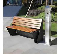 DowPie Posacenere per Sigarette Commerciale da Esterno, posacenere in Metallo con Apertura su 4 Lati, Design Resistente alle intemperie con Secchio Interno Rimovibile per Strade Commerciali Silver