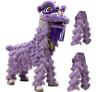 DowPie Set di Danza del Leone, Regalo Fatto a Mano in Stile Cinese Personalizzato, di Buon auspicio e Porta Fortuna, per Bambini dai 5 ai 15 Anni, migliora Lo Sport dei Bambini Lightpurple-Duos