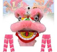 DowPie Set di Danza del Leone, Regalo Fatto a Mano in Stile Cinese Personalizzato, di Buon auspicio e Porta Fortuna, per Bambini dai 5 ai 15 Anni, migliora Lo Sport dei Bambini Lightpink-Duos