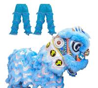 DowPie Set di Danza del Leone, Regalo Fatto a Mano in Stile Cinese Personalizzato, di Buon auspicio e Porta Fortuna, per Bambini dai 5 ai 15 Anni, migliora Lo Sport dei Bambini LightBlue-Duos