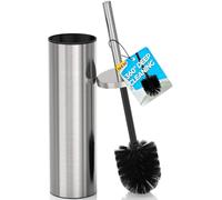 DOWRY Accessori Bagno Moderni Finitura spazzolata Inglese Cylinder, Scopino per WC Acciaio Grigio Acciaio Design, Spazzolino Bagno WC Set Accessori per Bagno Design, Spazzolino Water per WC 45 CM
