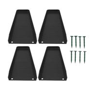DOWSPOUT Splash Block 4pcs Gutter di Pioggia Downspout Extender Estensioni fissabili con 8 Chiodi impediscono Danni alla Fondazione in plastica Pesante 16.3x2,0 Pollici (Nero)