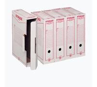 DOX - 00160200 - Scatola archivio Storage - formato legale - 8,5 x 25,3 x 35,5 cm - bianco e rosso - Esselte Dox - 31809 - Conf. da 32 Pz. - 00160200