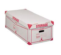 DOX - 00160400 - Scatola Storage - con coperchio - 38,5 x 26,4 x 75,5 cm - bianco e rosso - Esselte Dox - 30353 - Conf. da 8 Pz. - 00160400