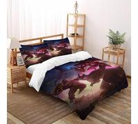 DOXLITVT Godzilla Kong Set Copripiumino 3 Pezzi Con Stampa 3D Animal Theme Fauna selvatica Incluso Copripiumino Con 2 Federe in Microfibra Morbida E Leggera Double(200x200cm)
