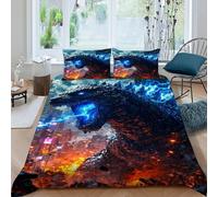 DOXLITVT Mostro gigante Urbano Set Copripiumino 3 Pezzi Con Stampa 3D Animal Themes Wildlife Incluso Copripiumino Con 2 Federe in Microfibra Morbida E Leggera King（220x240cm）