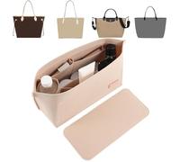Doxo, Set di 2 organizer per borse e base sagomata, organizer in feltro con cerniera, misura L, 7 misure, adatto per Speedy, Neverfull MM/City33 e altre (combinazione beige, L)