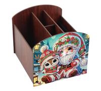 DoxQcs Porta pennelli da trucco multi-griglia fai da te per pittura a diamante, per esporre penne e penne per pittura artistica, organizer da scrivania, ornamento per riporre oggetti con Babbo Natale