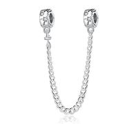 Doyafer 925 Charms ciondolo in argento sterling stelle catena di sicurezza per le donne bracciali collana regalo