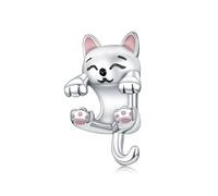 Doyafer 925 Sterling Silver Charm Cute Cat Charm Fit Donna Bracciale Collana Pendente Regali Di Compleanno Di Vacanza Per Amici E Famiglia