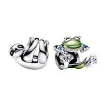 Doyafer Charm in argento 925 Pendente Sloth Charm, Frog ciondolo Charm Set per le donne braccialetti, collane, compleanni di festa, regali da amici e famiglia, Diy braccialetti, gioielli di charme