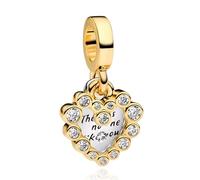 Doyafer Non C'è Nessuno Come Te Oro A Forma Di Cuore 2-In-1 Ciondolo 925 Argento Sterling Charm Fit Donna Collana Braccialetto Regalo Di Compleanno Per La Famiglia