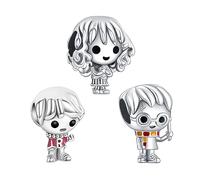 Doyafer Piccolo ragazzo e ragazza ciondolo 925 perline in argento sterling braccialetto regalo di compleanno di festa 3 pezzi/confezione