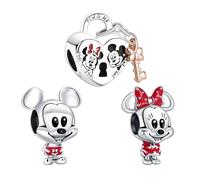 Doyafer - Set di ciondoli in argento sterling 925 per braccialetti Pandora, con perline e bracciali e collane compatibili con la famiglia e gli amici, taglia unica, Argento sterling, Zirconia cubica