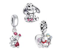Doyafer - Set di ciondoli in argento sterling 925 per braccialetti Pandora, con perline e bracciali e collane compatibili con la famiglia e gli amici, taglia unica, Argento sterling, Zirconia cubica