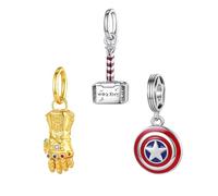 Doyafer - Set di ciondoli in argento sterling 925 per braccialetti Pandora, con perline e bracciali e collane compatibili con la famiglia e gli amici, taglia unica, Argento sterling, Zirconia cubica