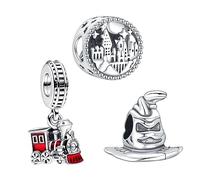 Doyafer - Set di ciondoli in argento sterling 925 per braccialetti Pandora, con perline e bracciali e collane compatibili con la famiglia e gli amici, taglia unica, Argento sterling, Zirconia cubica
