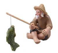 doyandader Decorazioni per acquario | pescatore decorativo, statuetta acquatica realistica e collezionabile per decorazione 'acquario, vaso di fiori, ufficio o biblioteca