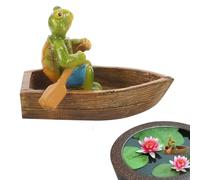 doyandader Statue Animali da Esterno | Statue Decorative Per Acquari,Sculture In Resina A Forma Di Rana E Tartaruga Galleggiante Per Cortile Vasca Pesci Piscina Stagno Balcone Terrazzo