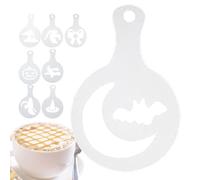 doyandader Stencil Per Caffè Per L'Arte Del Latte,8 Pezzi Stencil Decorazione Halloween | Stampo Artigianale Riutilizzabile Per Cucina E Ristorante Pasticceria Decorazione Del Pane E Torta Per